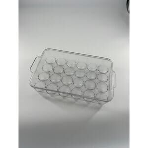 24 Egg Holder Clear Tray Plastic Carton Container Reusable Fridge Organizer Egg